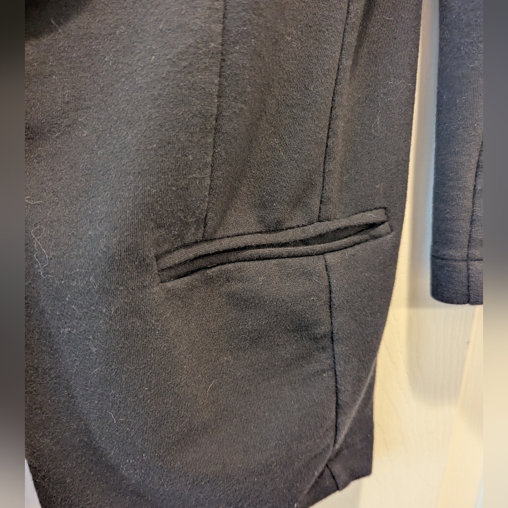 Metaphor Black Knit Blazer Single Button Closure 3/4 Sleeve Stretch Jacket Sz M - Picture 6 of 15